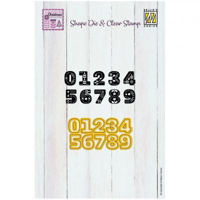 Nellie's Choice Shape Die & Clear Stamp - Scandinavian Alphabet Numbers